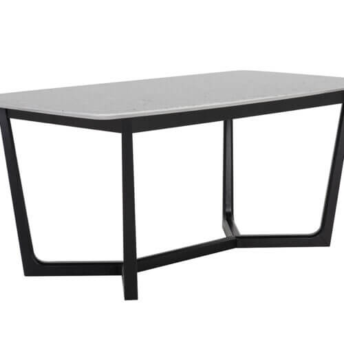 SUNPAN Kali Dining Table - Black - Grey Marble - 70.5" 108700 belleville