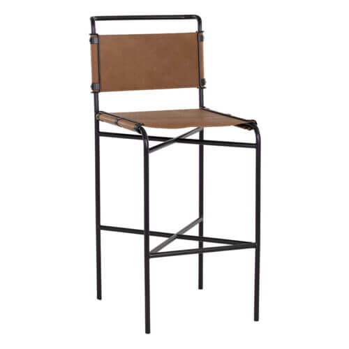 SUNPAN Corrigan Barstool - Cognac Leather 109087 brampton