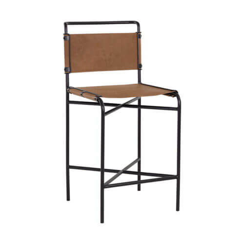 SUNPAN Corrigan Counter Stool - Cognac Leather 109088 huntsville