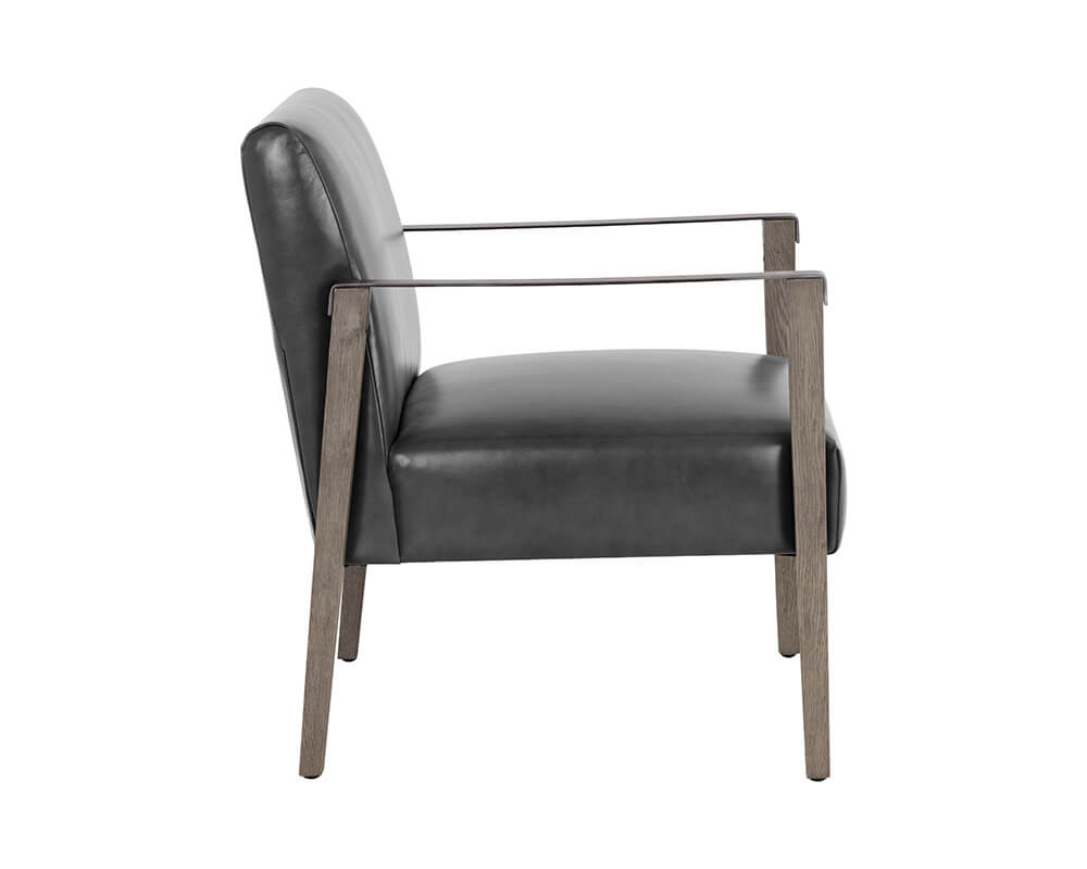 SUNPAN Earl Lounge Chair - Ash Grey - Brentwood Charcoal Leather 109856 north york