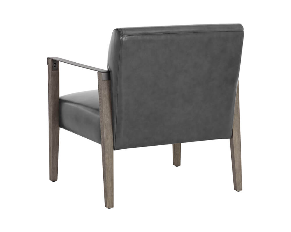 SUNPAN Earl Lounge Chair - Ash Grey - Brentwood Charcoal Leather 109856 north york