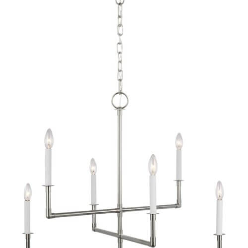 GENERATION LIGHTING Bayview Medium Chandelier Polished Nickel CC1346PN aurora