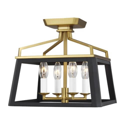 GENERATION LIGHTING Carlow Flush Mount Midnight Black CF1084MBKBBS belleville