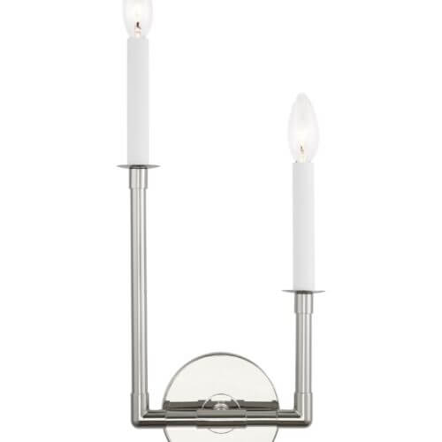 GENERATION LIGHTING Bayview Double Left Sconce Polished Nickel CW1102PN huntsville