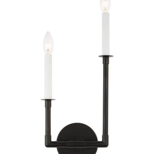 GENERATION LIGHTING Bayview Double Right Sconce Aged Iron CW1112AI orilla