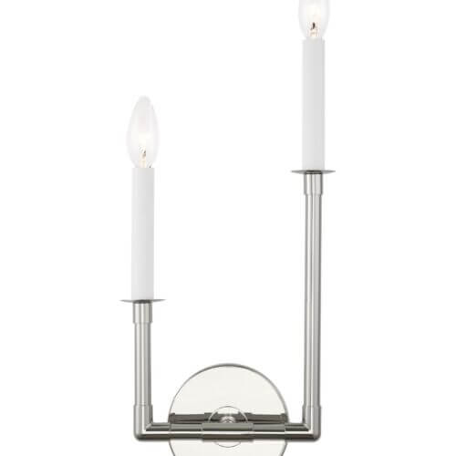 GENERATION LIGHTING Bayview Double Right Sconce Polished Nickel CW1112PN barrie