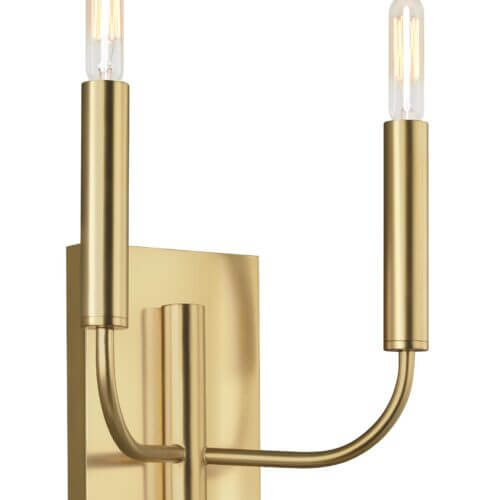 GENERATION LIGHTING Brianna Double Sconce Burnished Brass EW1002BBS sarnia