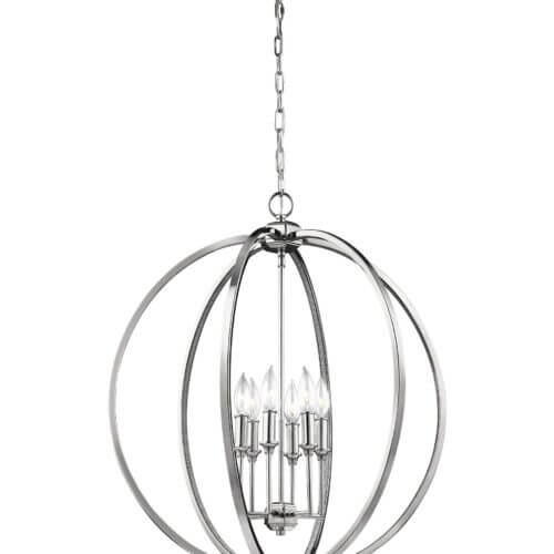 GENERATION LIGHTING Corinne Large Pendant Polished Nickel F3061/6PN gravenhurst