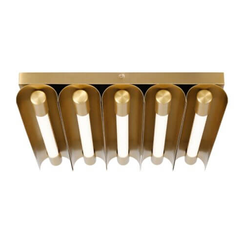 GENERATION LIGHTING Carson Five Light Flush Mount LED Burnished Brass KF1095BBS collingwood