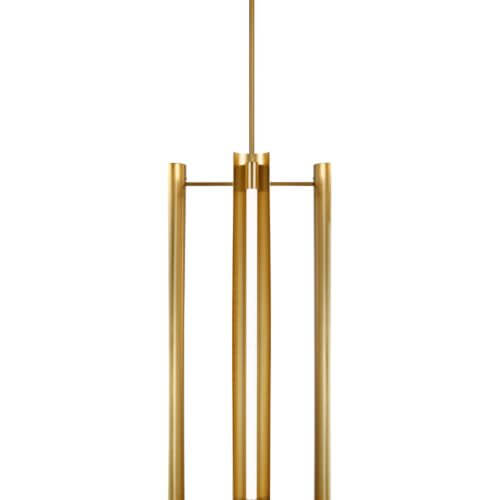GENERATION LIGHTING Carson Four Light Tall Pendant LED Burnished Brass KP1114BBS kleinburg