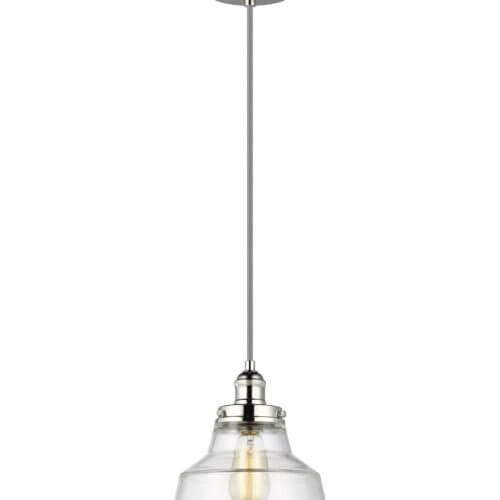 GENERATION LIGHTING Baskin Chimney Pendant Polished Nickel P1348PN woodbridge