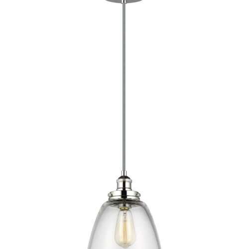GENERATION LIGHTING Baskin Dome Pendant Polished Nickel P1349PN laval