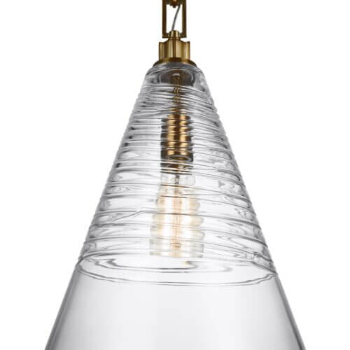 GENERATION LIGHTING Elmore Cone Pendant Burnished Brass P1445BBS montreal
