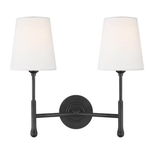 GENERATION LIGHTING Capri Double Sconce Aged Iron TW1012AI calgary