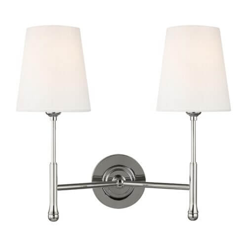 GENERATION LIGHTING Capri Double Sconce Polished Nickel TW1012PN vaughan