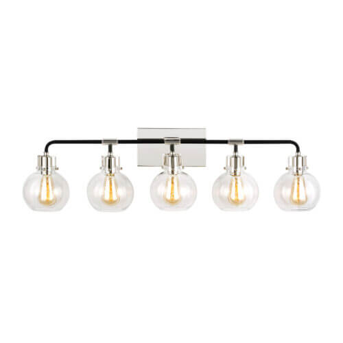 GENERATION LIGHTING Clara 5 - Light Vanity Polished Nickel VS24405PN/TXB aurora