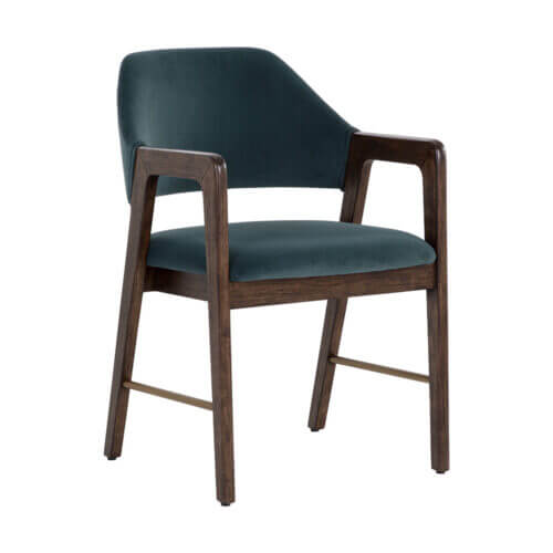 SUNPAN Milton Dining Armchair - Smoke Acacia - Meg Dusty Teal 109807 midland