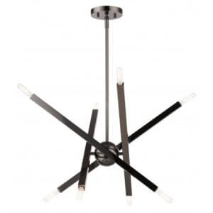 LIVEX LIGHTING Monaco Chandelier Black Chrome 46985-46 vancouver