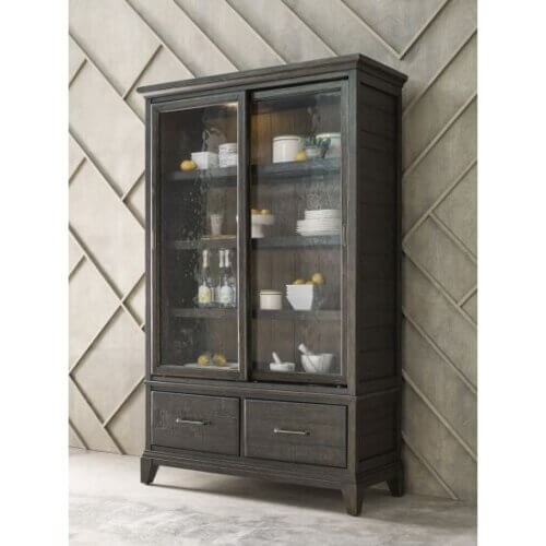KINCAID PLANK ROAD DARBY DISPLAY CABINET CHARCOAL 706-830CP belleville