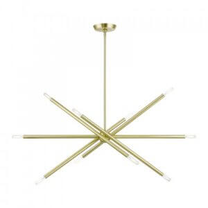 LIVEX LIGHTING Soho Linear Chandelier Satin Brass 46777-12 london