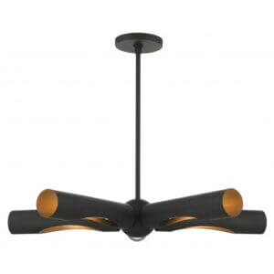 LIVEX LIGHTING Novato Chandelier Black 45895-04 waterloo