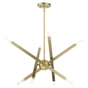 LIVEX LIGHTING Monaco Chandelier Antique Brass 46985-01 kleinburg