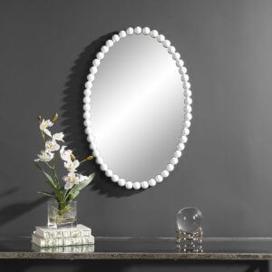 UTTERMOST SERNA OVAL MIRROR, WHITE 09874 kitchener