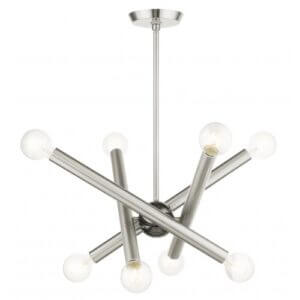 LIVEX LIGHTING Stafford Chandelier Brushed Nickel with Black Chrome Accents 45584-91 guelph