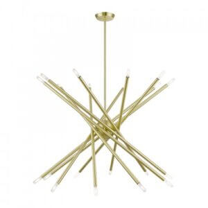 LIVEX LIGHTING Soho Large Chandelier Satin Brass 46779-12 toronto