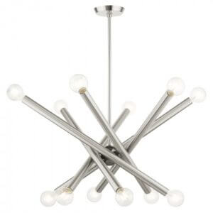 LIVEX LIGHTING Stafford Brushed Nickel with Black Chrome Accents 45586-91 vaughan
