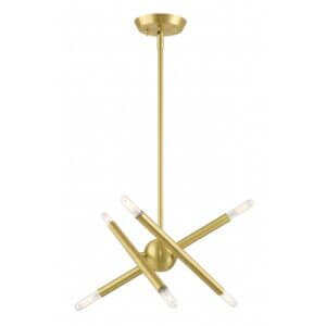 LIVEX LIGHTING Soho Petite Chandelier Satin Brass 46773-12 mississauga