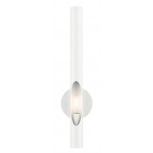 LIVEX LIGTING Acra Tall Single Sconce Shiny White 45911-69 godridge