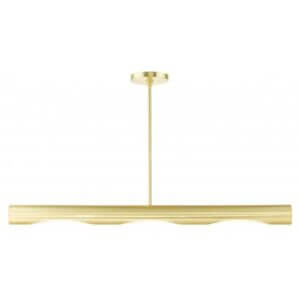 LIVEX LIGHTING Novato Medium Linear Chandelier Satin Brass 45897-12 laval