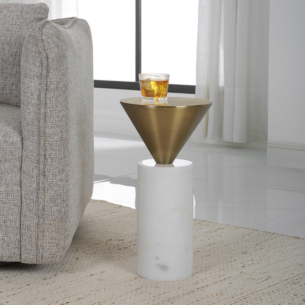 UTTERMOST TOP HAT DRINK TABLE BRASS 25250 otttawa