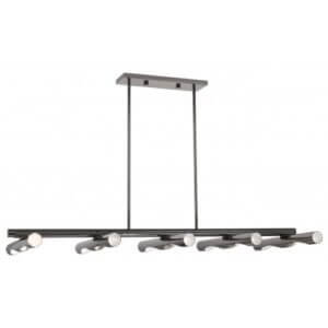 LIVEX LIGHTING Acra Large Linear Chandelier Black Chrome 45918-46 edmonton