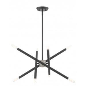 LIVEX LIGHTING Soho Chandelier Scandinavian Gray with Brushed Nickel Accents 46774-76 sarnia