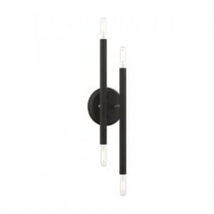 LIVEX LIGHTING Soho Sconce Black with Brushed Nickel Accents 46771-04 edmonton