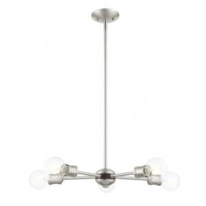 LIVEX LIGHTING Lansdale Chandelier Brushed Nickel with Bronze Accents 46135-91 quebec city