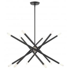 LIVEX LIGHTING Soho Chandelier Scandinavian Gray with Brushed Nickel Accents 46776-76 niagara