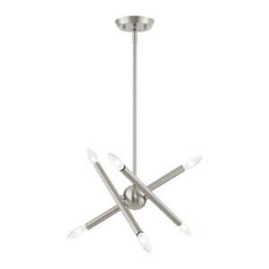LIVEX LIGHTING Soho Petite Chandelier Brushed Nickel 46773-91 vaughan