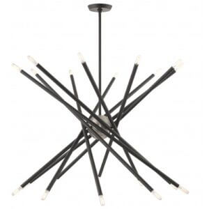 LIVEX LIGHTING Soho Large Chandelier Scandinavian Gray with Brushed Nickel Accents 46779-76 aurora