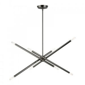 LIVEX LIGHTING Soho Linear Chandelier Black Chrome 46778-46 sudbury
