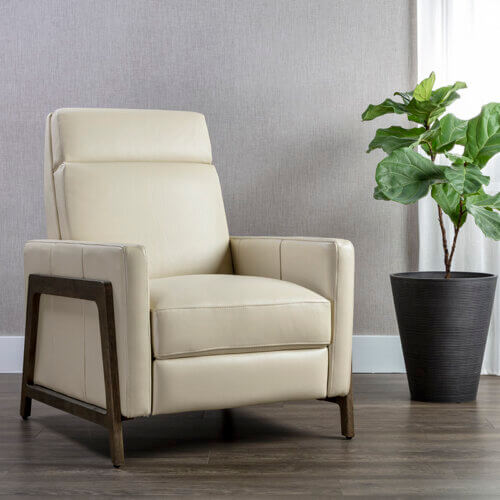 SUNPAN Brandon Recliner - Astoria Cream Leather 107539 toronto