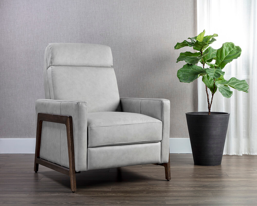 SUNPAN Brandon Recliner - Saloon Light Grey Leather 107540 montreal