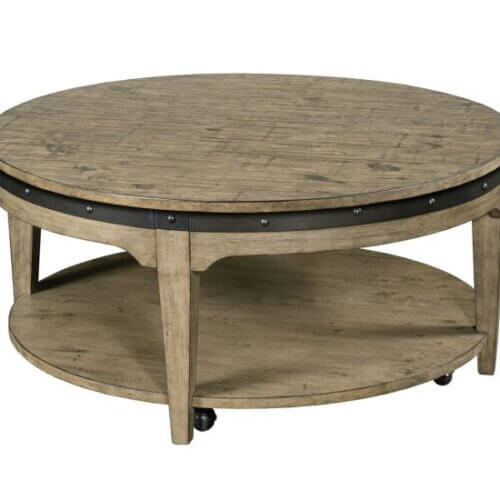 KINCAID PLANK ROAD ARTISANS ROUND COCKTAIL TABLE STONE 706-911S monton