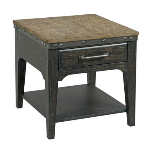 KINCAID PLANK ROAD ARTISANS RECTANGULAR DRAWER END TABLE CHARCOAL 706-915C montreal