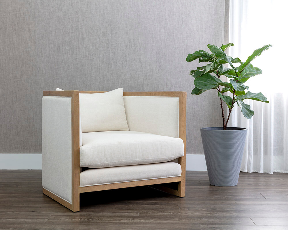 SUNPAN Chloe Lounge Chair - Natural - Heather Ivory Tweed 110536 edmonton