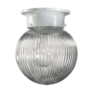Quorum 1LT 6" RIBBD BALL FXTR-WH 3307-6-6