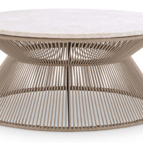 LEGACY BISCAYNE ROPE COCKTAIL TABLE WITH TRAVERTINE TOP 1500-502 bracebridge