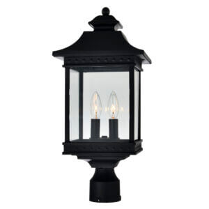 CWI LIGHTING CLEVELAND 2 LIGHT BLACK OUTDOOR LANTERN HEAD 0416PT9-2-101 halifax